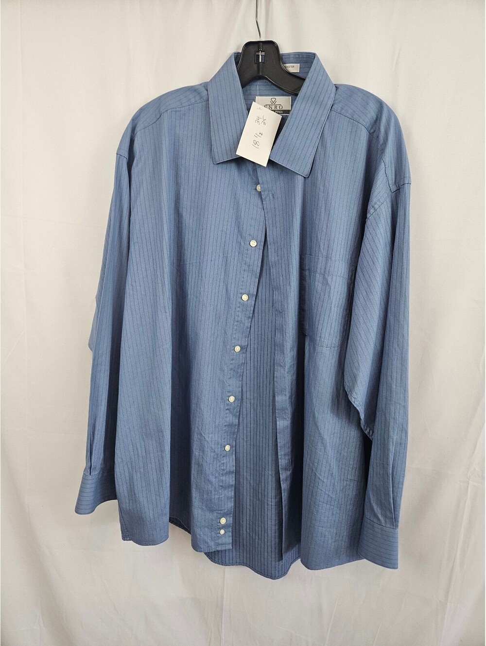 Enro Micro Pima Blue Dress Shirt 18½ 34-35